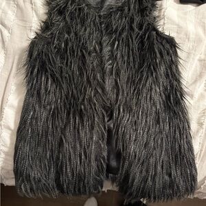 Forever 21 Black Faux Fur Vest